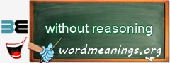 WordMeaning blackboard for without reasoning